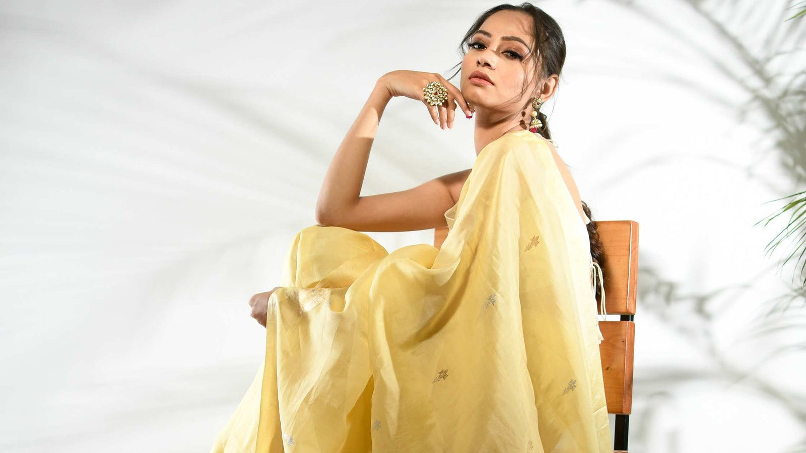 Yellow Organza Saree