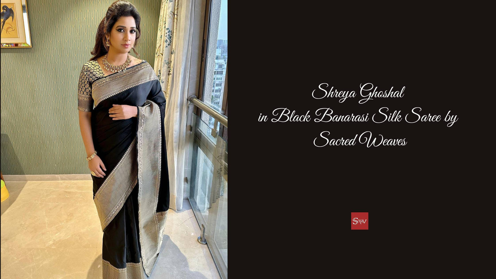 Shreya Ghoshal In Black Banarasi Saree