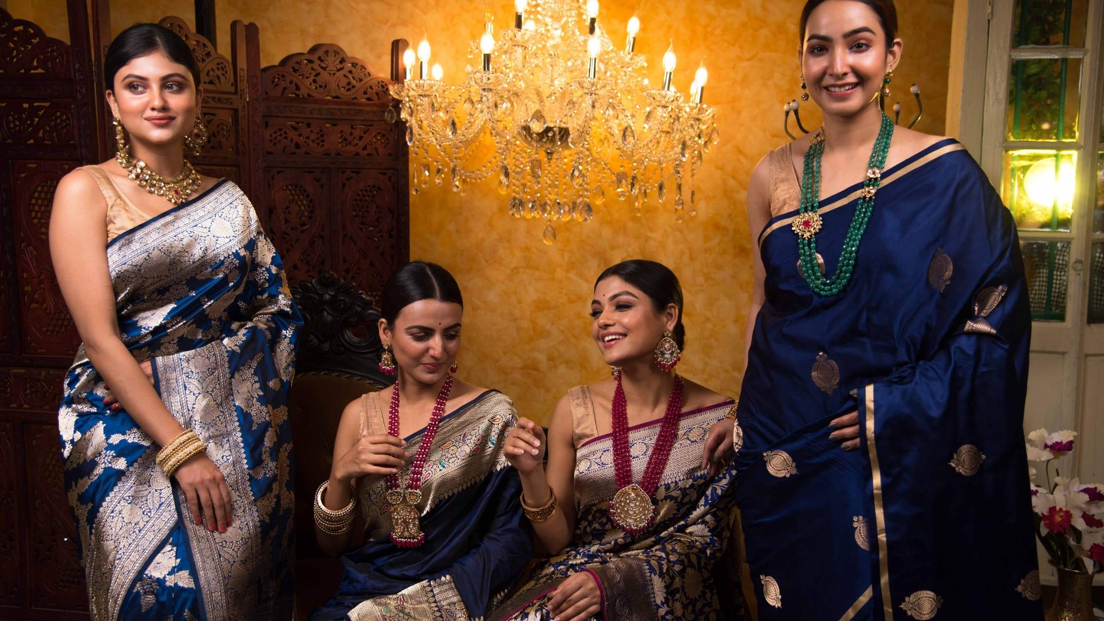 Best Royal Blue Banarasi Saree for Wedding