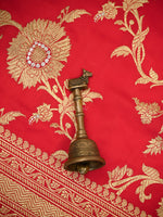 Red Jaal Katan Silk Handloom Banarasi Saree - Sacred Weaves