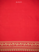 Red Jaal Katan Silk Handloom Banarasi Saree - Sacred Weaves