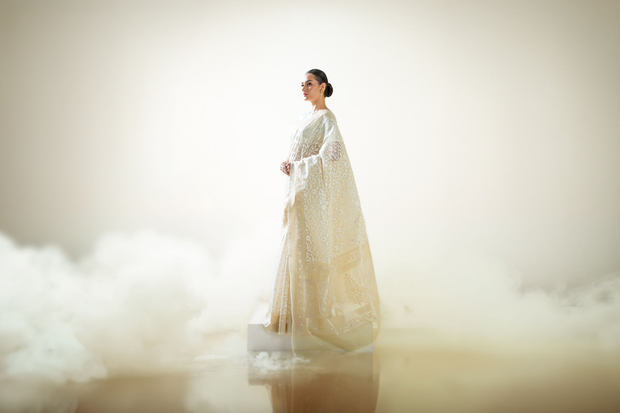 Pure Handloom Organza Silk Banarasi Sarees by Sacred Weaves