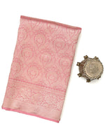 Pastel Pink Silk Brocade Handloom Banarasi Saree