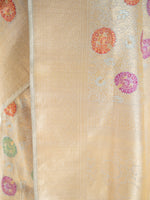 Beige Meenakari Brocade Handloom Banarasi Saree - Sacred Weaves