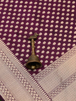 Wine Booti Katan Silk Uppada Handloom Banarasi Saree