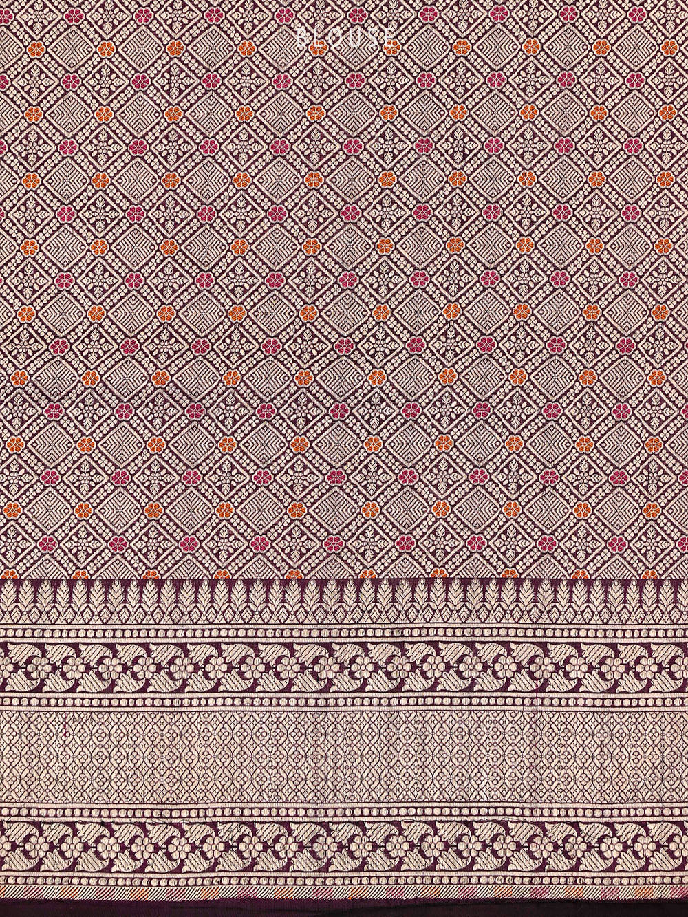 Wine Booti Katan Silk Uppada Handloom Banarasi Saree