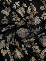 Black Sona Roopa Jaal Katan Silk Handloom Banarasi Saree