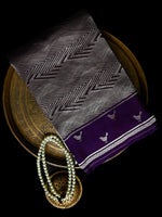Purple Silk Brocade Handloom Banarasi Saree