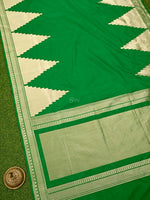 Green Katan Silk Handloom Banarasi Saree - Sacred Weaves