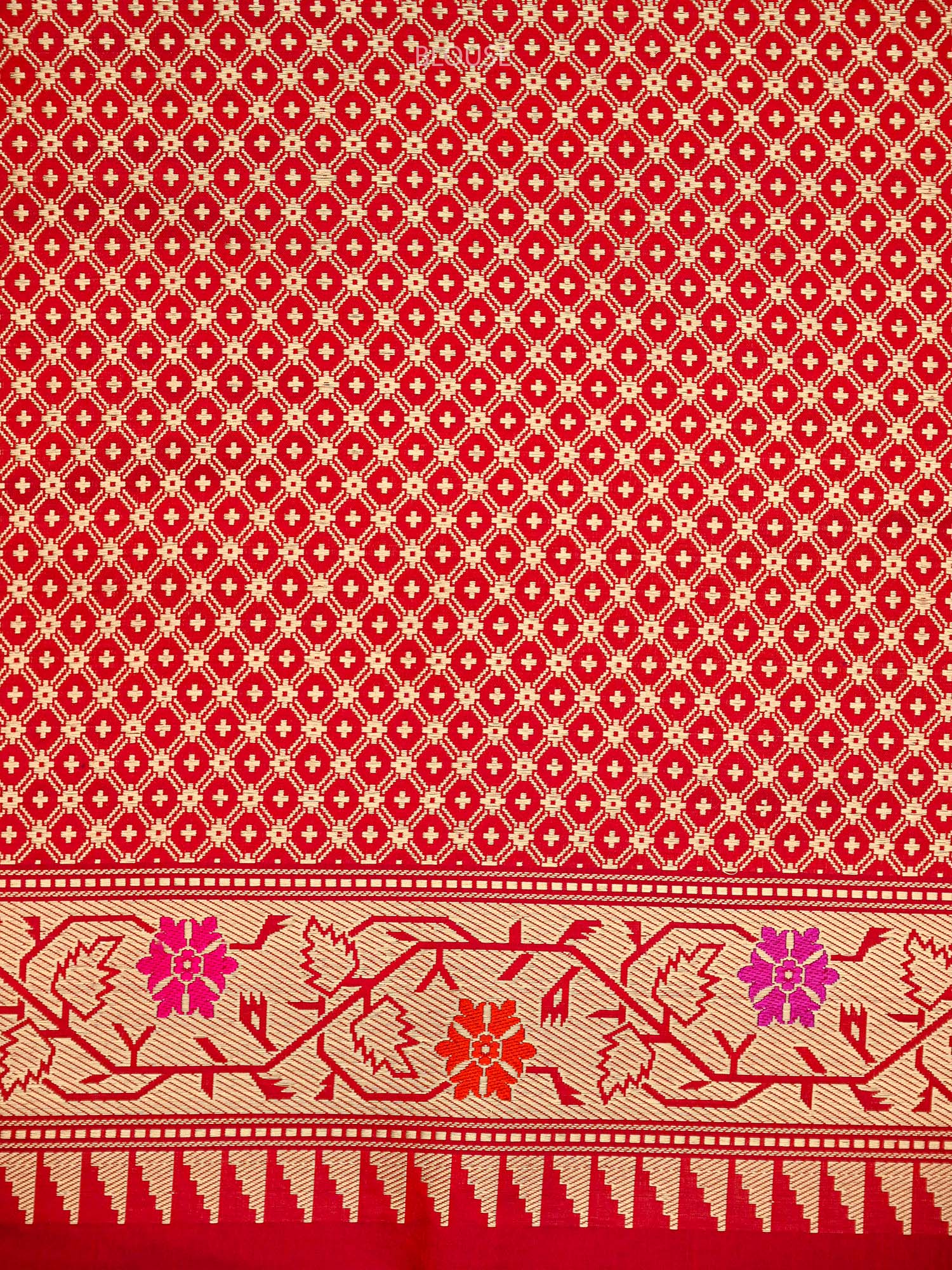 Wine Paithani Katan Silk Handloom Banarasi Saree - Sacred Weaves