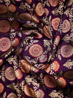 Dark Purple Meenakari Uppada Katan Silk Handloom Banarasi Saree - Sacred Weaves