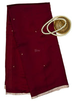 Dark Wine Booti Organza Handloom Banarasi Saree