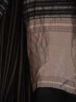 Black Stripe Silk Handloom Banarasi Saree