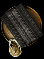 Black Stripe Silk Handloom Banarasi Saree