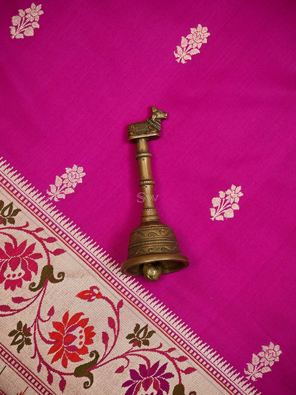 Magenta Paithani Katan Silk Handloom Banarasi Saree - Sacred Weaves