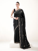 Black Sona Roopa Booti Katan Silk Handloom Banarasi Saree