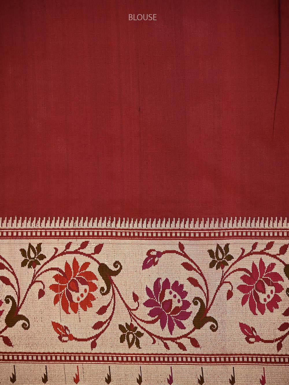Wine Paithani Katan Silk Handloom Banarasi Saree - Sacred Weaves