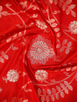 Red Paithani Katan Silk Handloom Banarasi Saree - Sacred Weaves