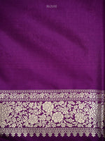 Dark Purple Jaal Katan Silk Handloom Banarasi Saree - Sacred Weaves
