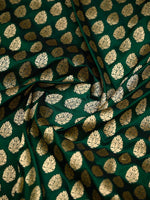 Bottle Green Booti Katan Silk Uppada Handloom Banarasi Saree - Sacred Weaves