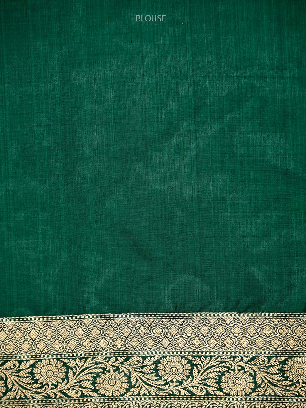Bottle Green Booti Katan Silk Uppada Handloom Banarasi Saree - Sacred Weaves