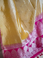 Mustard Silk Brocade Handloom Banarasi Saree - Sacred weaves