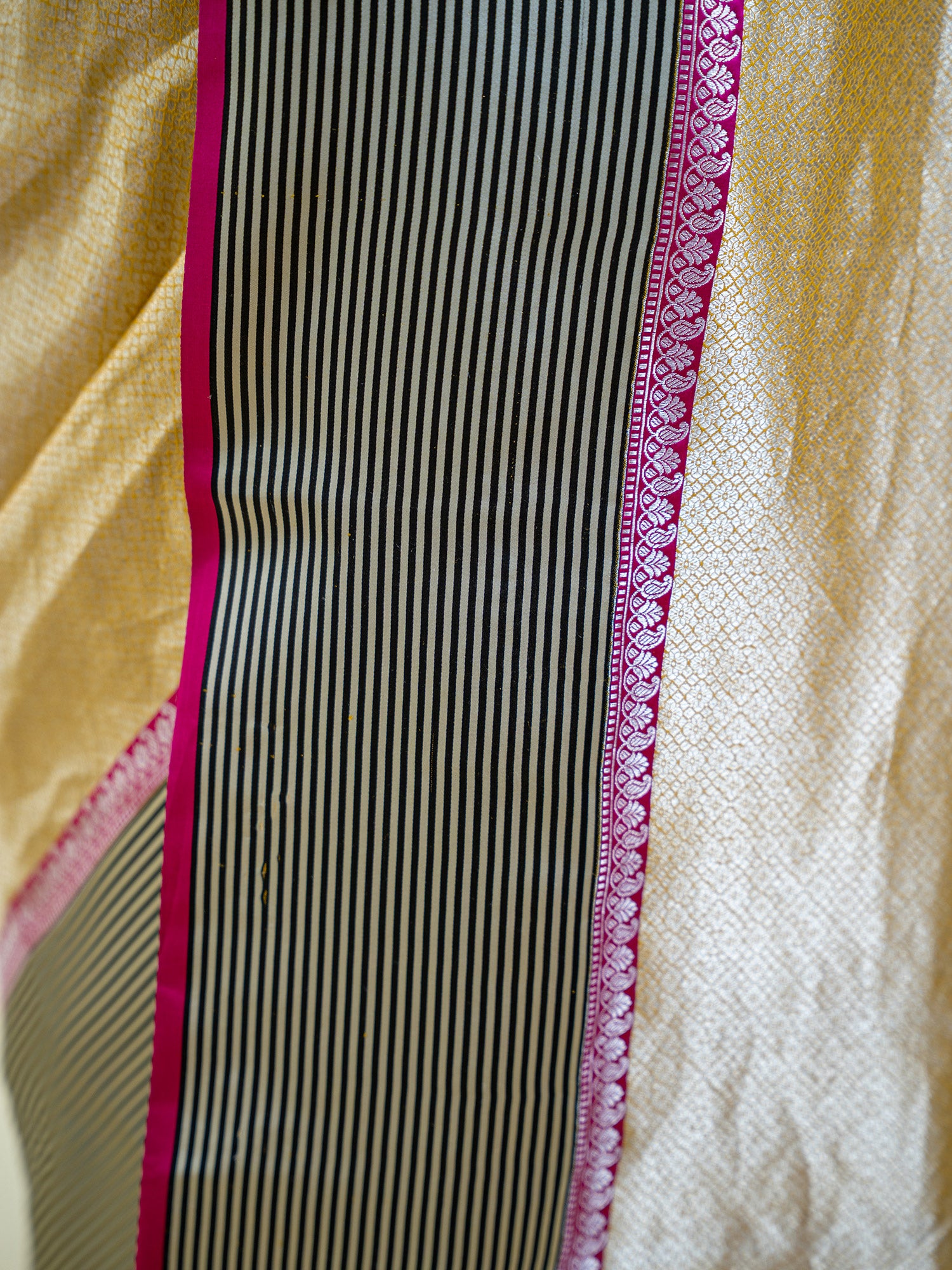 Mustard Silk Brocade Handloom Banarasi Saree - Sacred weaves