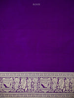 Purple Shikargah Katan Silk Handloom Banarasi Saree - Sacred Weaves
