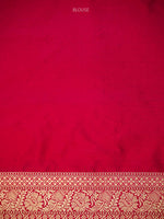 Dark Pink Booti Katan Silk Uppada Handloom Banarasi Saree - Sacred Weaves
