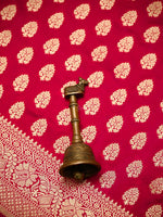 Dark Pink Booti Katan Silk Uppada Handloom Banarasi Saree - Sacred Weaves