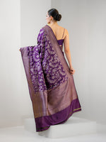 Purple Jaal Katan Silk Handloom Banarasi Saree - Sacred Weaves