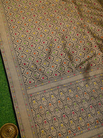 Black Meenakari Brocade Handloom Banarasi Saree - Sacred Weaves