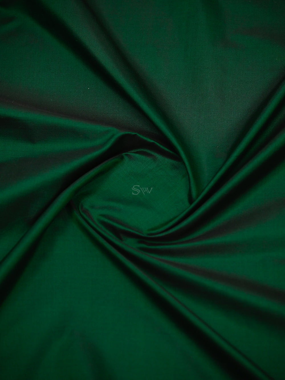 Bottle Green Katan Silk Handloom Banarasi Saree - Sacred Weaves