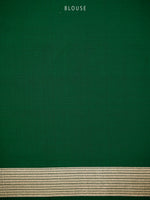 Bottle Green Katan Silk Handloom Banarasi Saree - Sacred Weaves