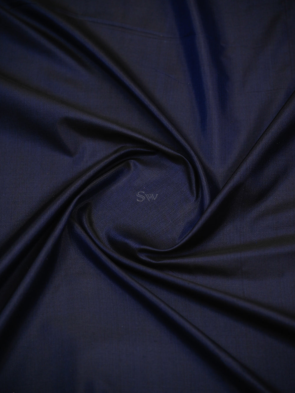 Navy Blue Katan Silk Handloom Banarasi Saree - Sacred Weaves