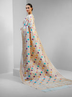 White Rangkat Katan Silk Handloom Banarasi Saree - Sacred Weaves