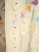White Rangkat Katan Silk Handloom Banarasi Saree - Sacred Weaves