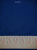 Blue Meenakari Jaal Uppada Katan Silk Handloom Banarasi Saree - Sacred Weaves