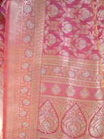 Pink Uppada Katan Silk Handloom Banarasi Saree - Sacred Weaves