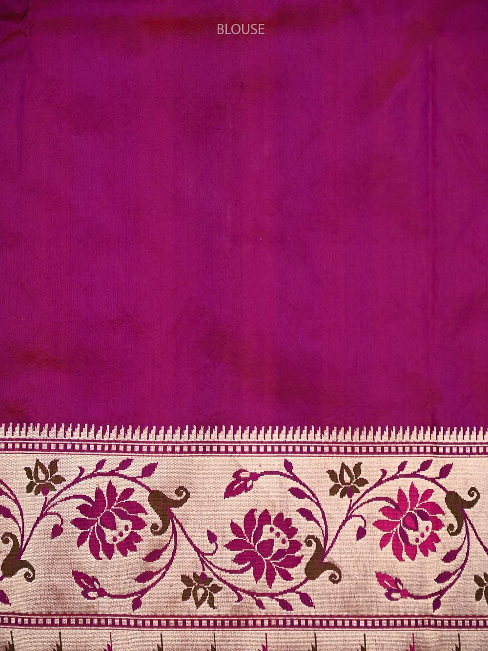 Dark Magenta Paithani Katan Silk Handloom Banarasi Saree - Sacred Weaves