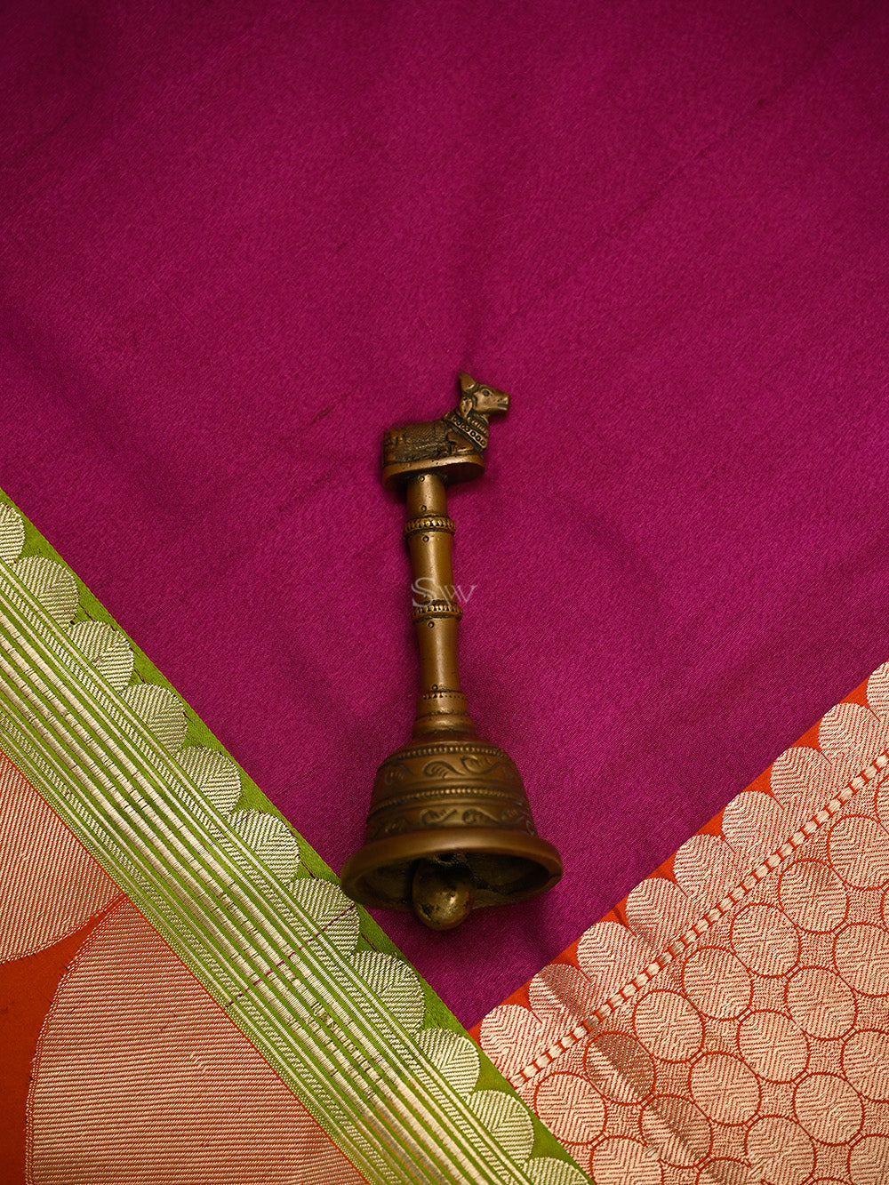 Magenta Plain Tussar Silk Handloom Banarasi Saree - Sacred Weaves