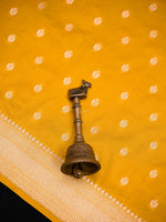 Yellow Booti Katan Silk Uppada Handloom Banarasi Saree - Sacred Weaves