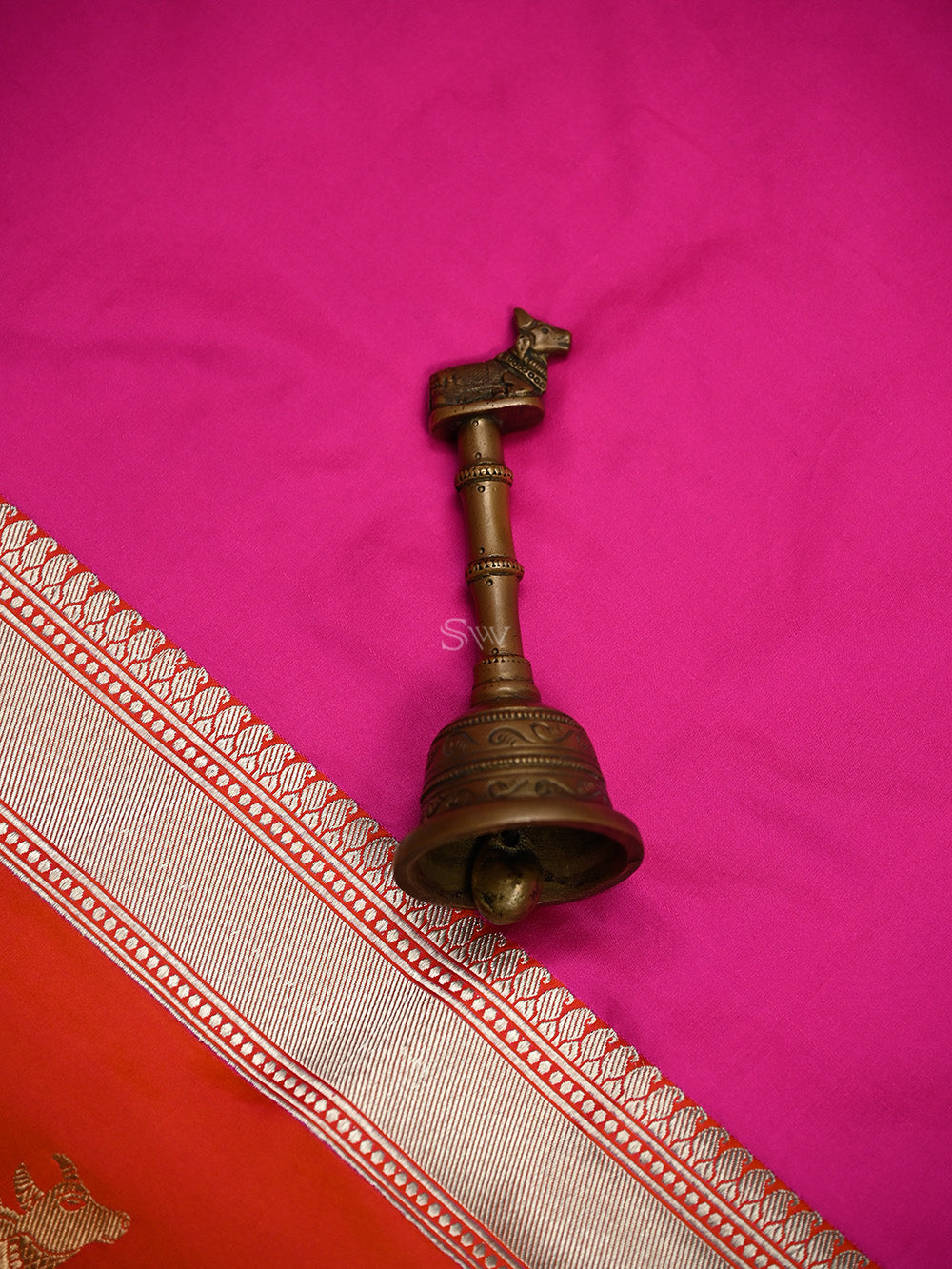 Magenta Plain Satin Silk Handloom Banarasi Saree - Sacred Weaves