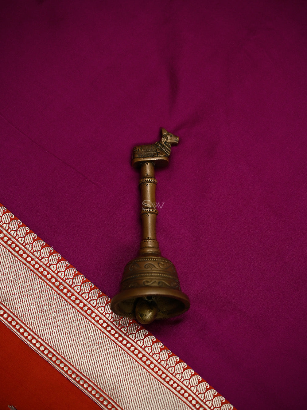 Dark Magenta Satin Silk Handloom Banarasi Saree - Sacred Weaves