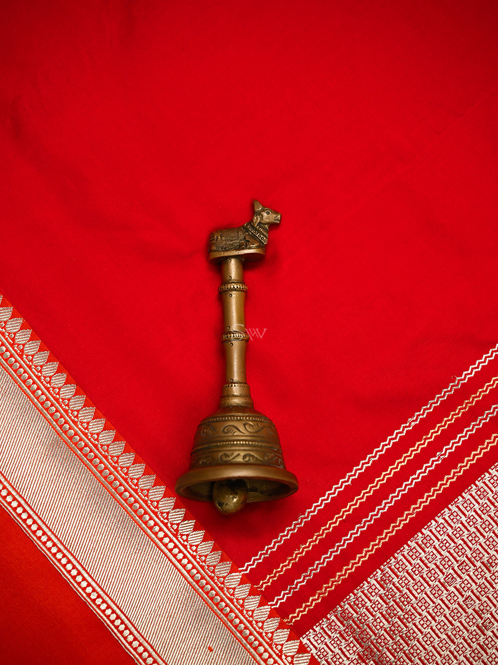 Red Satin Silk Handloom Banarasi Saree - Sacred Weaves