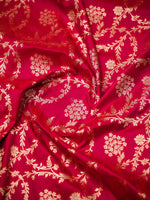 Dark Pink Jaal Katan Silk Uppada Handloom Banarasi Saree - Sacred Weaves