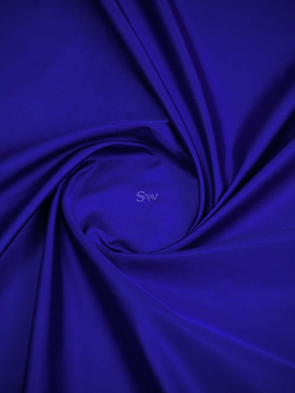 Purple Plain Satin Silk Handloom Banarasi Saree - Sacred Weaves