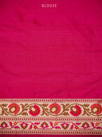 Dark Pink Paithani Meenakari Katan Silk Handloom Banarasi Saree - Sacred Weaves
