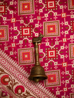 Dark Pink Paithani Meenakari Katan Silk Handloom Banarasi Saree - Sacred Weaves