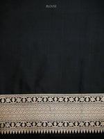 Black Rangkat Katan Silk Handloom Banarasi Saree - Sacred Weaves